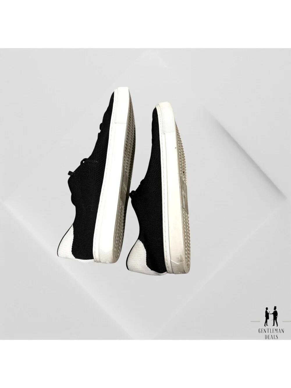Greats Brooklyn Men’s Royale Knit Sneakers Shoes Black White Lace Up Low Top 12